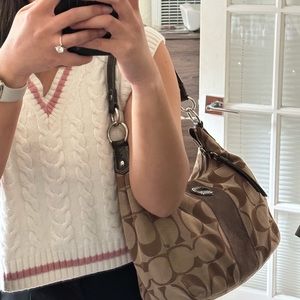 Coach Signature Beige/Brown Hobo Bag - N2 C1261-F19281